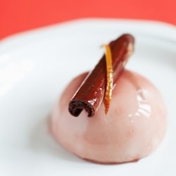 Red Wine Poached Pear Mousse Cake