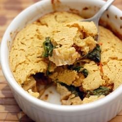 Tofu, Tomato and Spinach Clafoutis