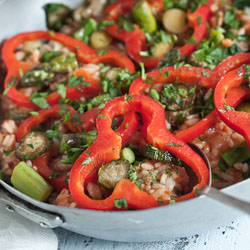 Tomato Rice With Red Bell Pepper