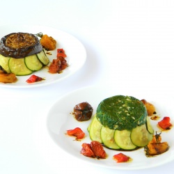 Aubergine and Spinach Terrines