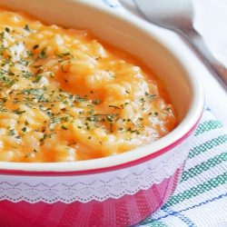 Fried Rice with Cheese and Tomato