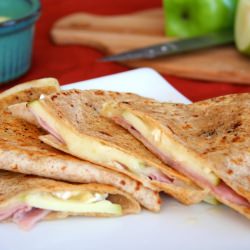 Brie, Ham, Green Apple Quesadilla