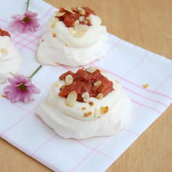 Mini Rhubarb Pavlovas