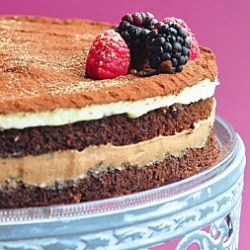 White & Dark Chocolate Mousse Cake