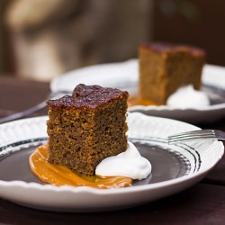 Ginger Cake with Caramel Sauce