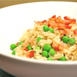 Fresh Pea and Bacon Risotto