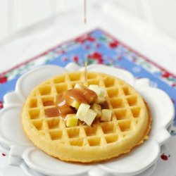 Waffles with PB & J Syrup