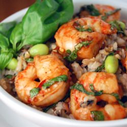 Chili Basil Shrimp & Edamame Rice