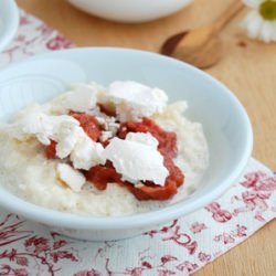 Rice Pudding with Rhubarb Compote