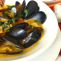 Chili Garlic Mussels in Coconut Sauce