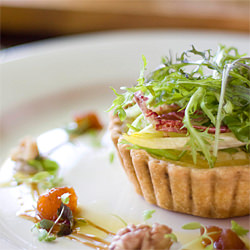 Goat Cheese Tart & Walnut Peach Jam