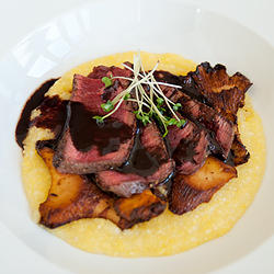 Seared Steak & Mushrooms on Polenta