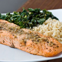 Lemon Pepper Salmon w/ Sauteed Kale