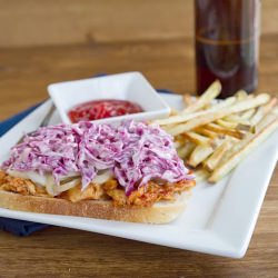 Open-faced BBQ Chicken Sandwich