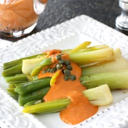 Braised Leeks Cream Cheese Sauce