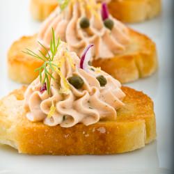 Smoked Salmon Mousse on Crostini