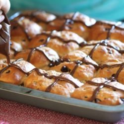 Chocolate Chip Hot Cross Buns