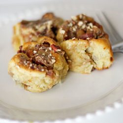 Bacon Pear Cinnamon Rolls
