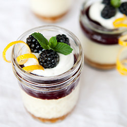 Blackberry Curd Cheesecake in a Jar