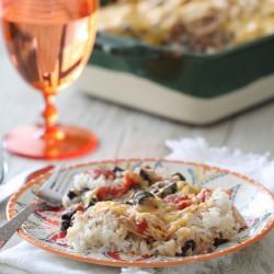 Chicken Enchilada Rice Bake