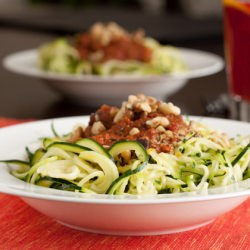 Raw Tomato Basil Zucchini Pasta