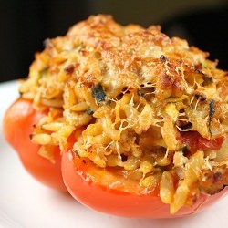 Orzo & Sausage Stuffed Peppers