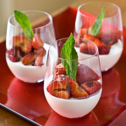 Panna Cotta w/Balsamic Strawberries