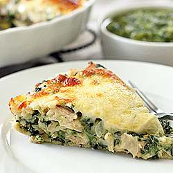 Chicken and Spinach Tortilla Pie