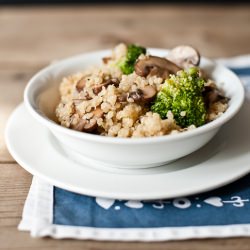 Broccoli and Mushroom Quinoa Salad
