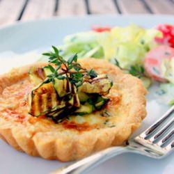Polenta Crusted Zucchini Tartelette