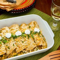 Chicken Enchiladas-Tomatillo Sauce