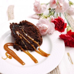 Caramel Drenched Chocolate Loaf