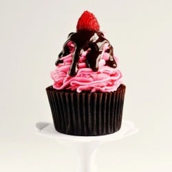 Dark Choc Rasp Cupcakes