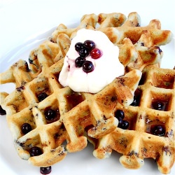 Blueberry Sour Cream Waffles