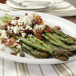Roasted Asparagus with Bacon & Feta