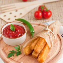 Mozzarella Bars in Bread Crust