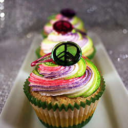Rainbow Peace Cupcakes