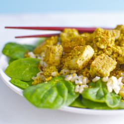 Hummus Crusted Tofu w/ Rosemary