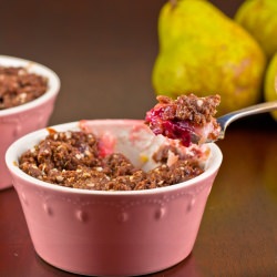Chocolate Pear & Plum Crumble