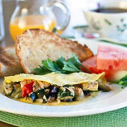 One Egg Grilled Veggie Omelets