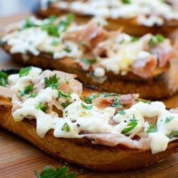 Grilled Bread with Prosciutto