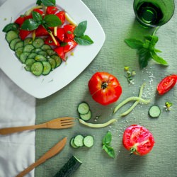 Cucumber Tomato Basil Salad