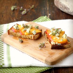 Peach & Blue Cheese Bruschetta