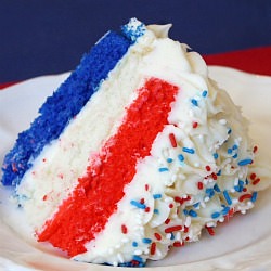 Red, White and Blue Cake