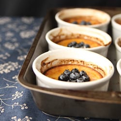 Baked Blueberry Custard with Syrup