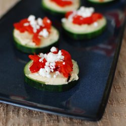 Cucumber Hummus Bites