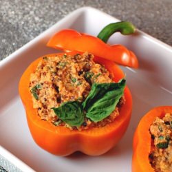 Pizza Polenta Stuffed Peppers
