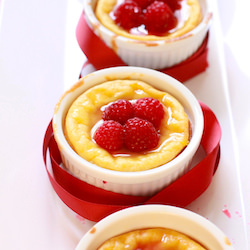 Custard w/ Raspberries & Orange