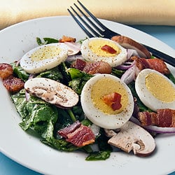 Spinach Salad w/ Bacon Dressing
