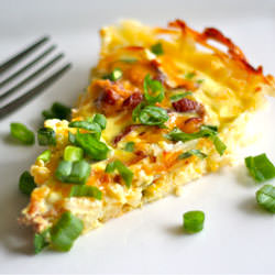 Hash Brown Crusted Bacon Quiche
